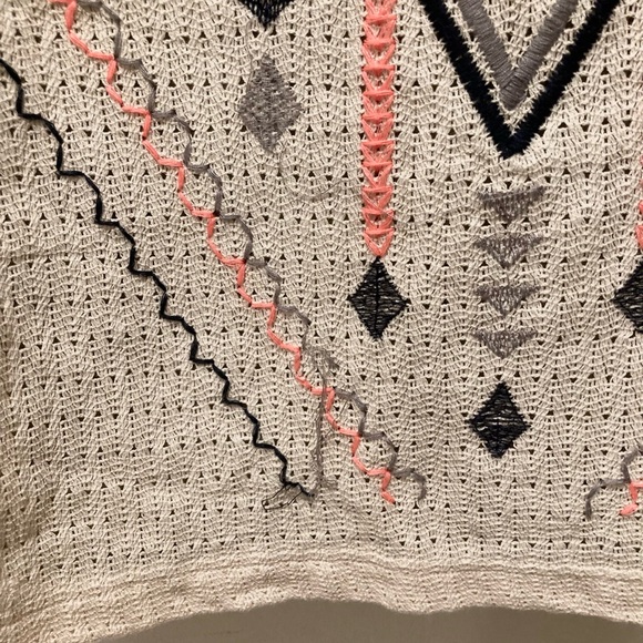 Blu Pepper Lightweight Drawstring Crochet Back Jacket, Sz S, Tan - Picture 10 of 11